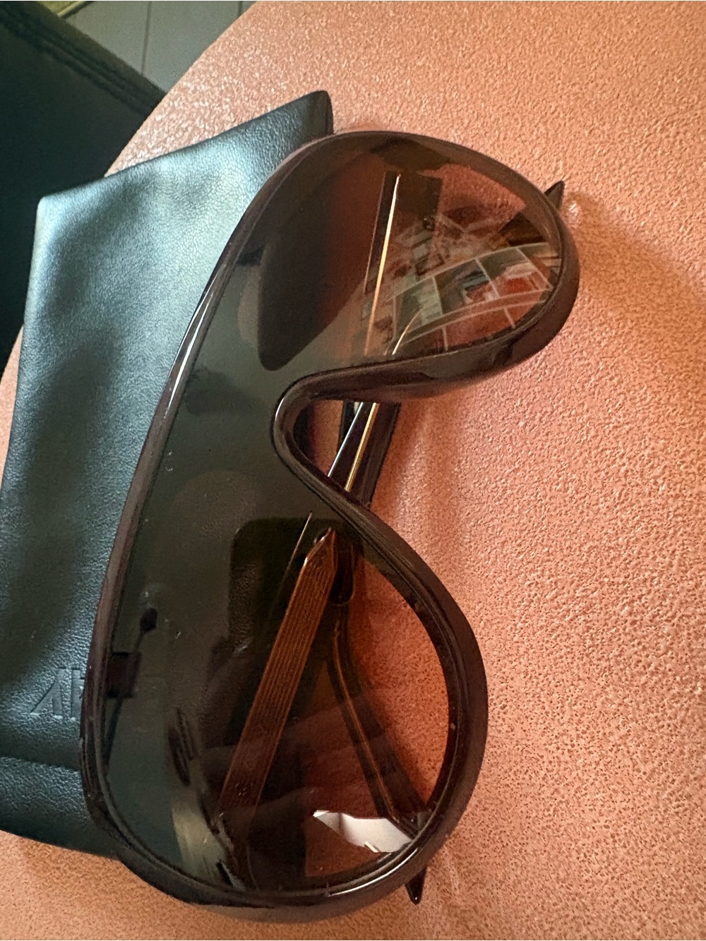 Quay Set List Aviator/Shield Sunglasses - Purple Frame, Dark Brown Camel Lens - Picture 10 of 11